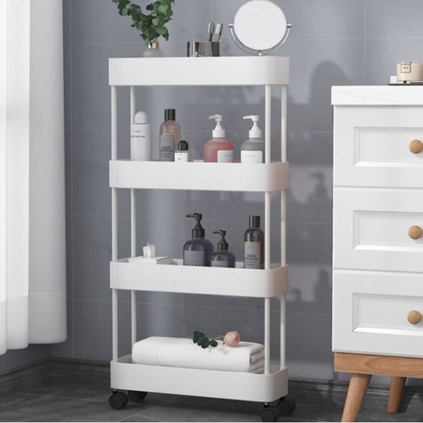Етажерка підлогова RIAS XYX-2020A на колесах 4 яруси 80&times;39&times;12.5 см White (3_08254) 3_08254 фото