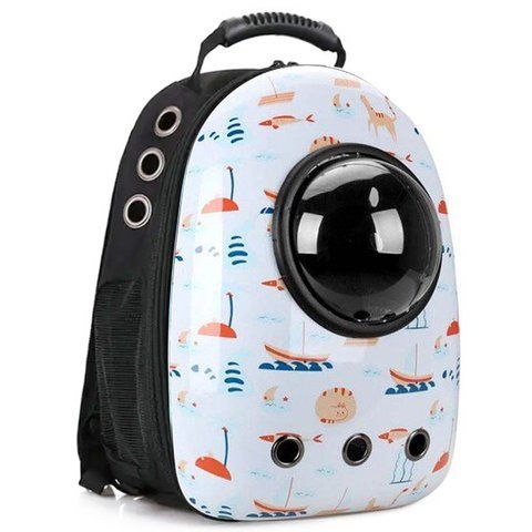 Рюкзак для перенесення домашніх тварин CosmoPet CP-87 з ілюмінатором 42х31х20см Boats (3_06373) 3_06373 фото