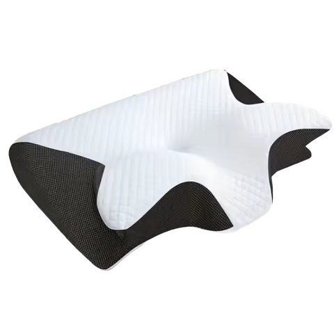 Ергономічна подушка для сну RIAS CPB-butterfly з підтримкою шиї 62x37x12 см White-Black (3_08615) 3_08615 фото