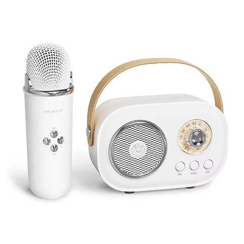 Портативна Bluetooth колонка Jojocat C20 Plus караоке + бездротовий мікрофон 5W White (3_06304) 3_06304 фото