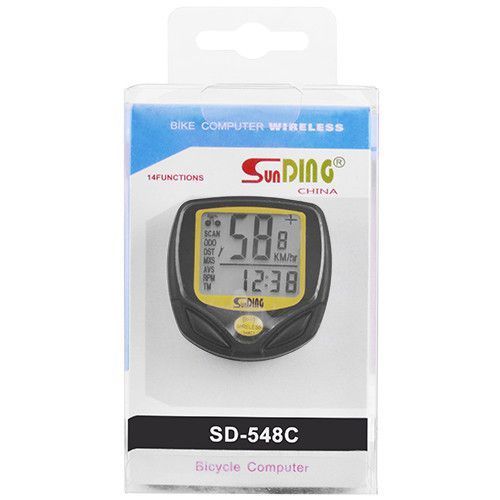 Велокомп'ютер SunDing SD-548C бездротовий 14 функцій LCD дисплей Black (7_03091) 7_03091 фото