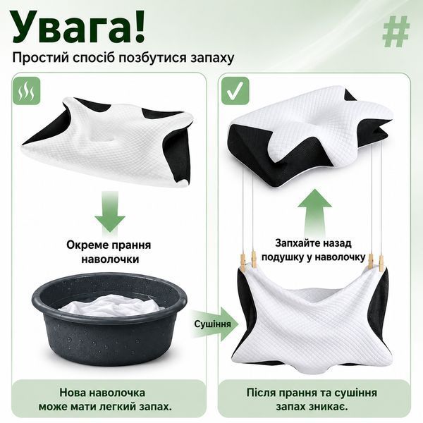 Эргономичная подушка для сна RIAS CPB-butterfly с поддержкой шеи 62x37x12 см White-Black (3_08615) 3_08615 фото