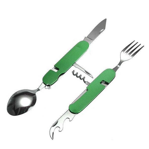 Мультитул туристичний з ложкою та вилкою RIAS 5561 6в1 Green (3_02387) 3_02387 фото