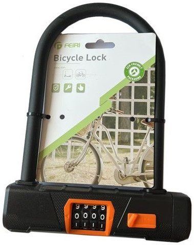 Велосипедный кодовый замок U-Lock FEIRI 1825 15мм Black (7_02403) 7_02403 фото
