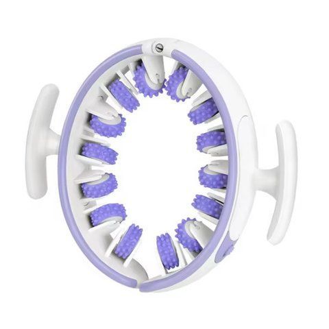 Ручной роликовый массажер для тела RIAS SBJ-2303 с двумя ручками White-Purple (3_08466) 3_08466 фото