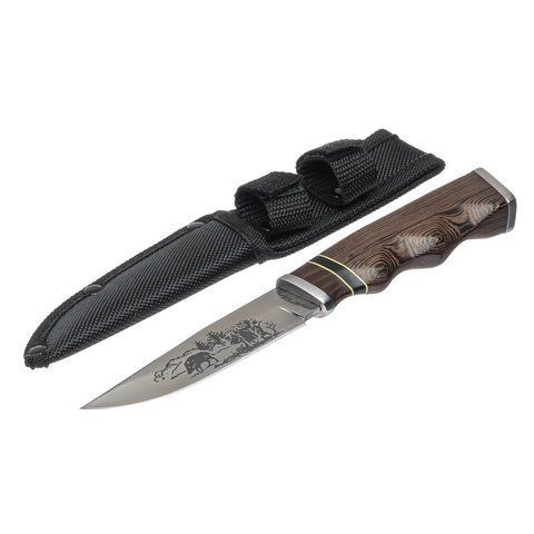 Охотничий нож "Тигр" 2754 с Чехлом 22см Brown (7_01215) 7_01215 фото