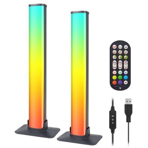 Светодиодные LED лампы RIAS Ambiance Light Bar RGB Bluetooth 25см 2 шт с пультом ДУ (3_06008) 3_06008 фото