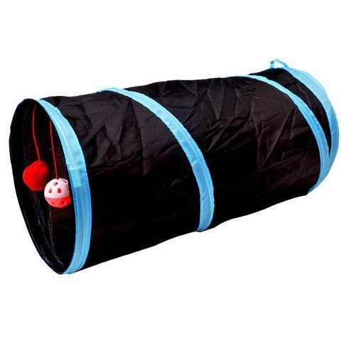 Тоннель для котов складной Ctlang HS-28 с подвесными игрушками 45x25 см Black (3_07076) 3_07076 фото