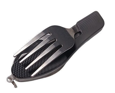 Мультитул туристичний з ложкою та вилкою RIAS A007 6в1 Black (7_02327) 7_02327 фото
