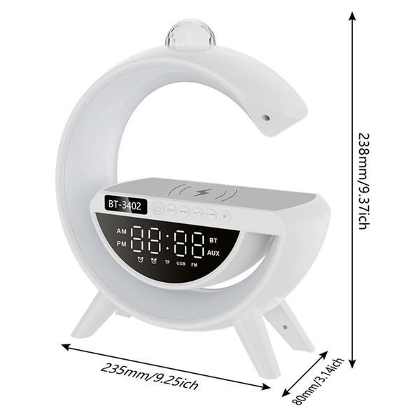 Настольная смарт лампа G-Smart Light BT3402 RGB с беспроводной зарядкой и Bluetooth колонкой 15W White 3_04976 фото