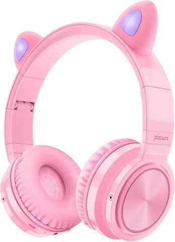 Дитячі бездротові навушники Picun С02 Lucky Cat (Котячі вушка) Bluetooth Pink (3_01952) 3_01952 фото