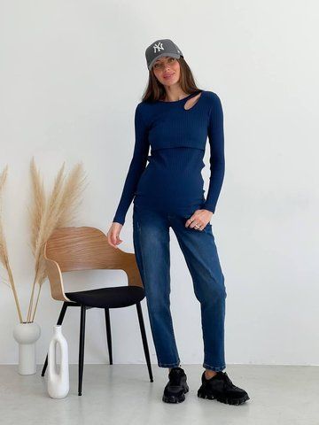 Джинси для вагітних WOW MOM з потертостями Сині 38 (6018) 6018_38 фото