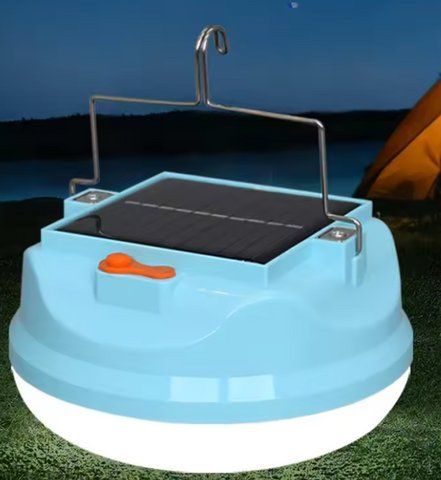 Ліхтар-лампа кемпінговий RIAS LED-7 із сонячною панеллю та гаком 200W Type-C LightBlue (7_02838) 7_02838 фото