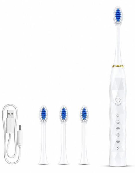 Зубна щітка Sonic Electric Toothbrush X-9 з 4 насадками 5 режимів White (3_08791) 3_08791 фото