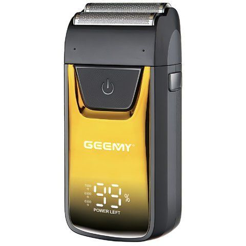 Електробритва чоловіча акумуляторна Geemy GM-9012 з дисплеєм IPX5 Black-Gold (3_05688) 3_05688 фото