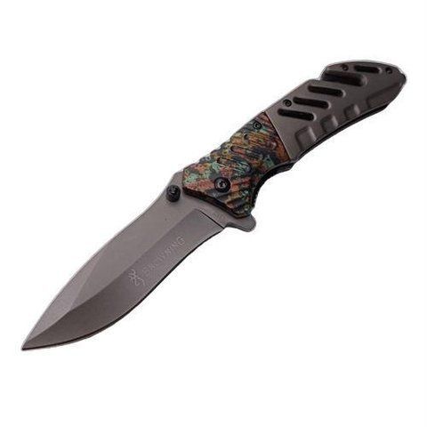 Тактический складной нож Browning A323 с клипсой 22см Grey (7_00295) 7_00295 фото