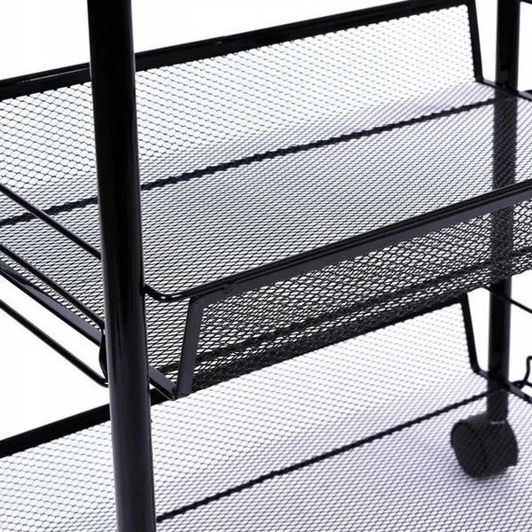 Стеллаж этажерка RIAS Four Layer Shelf на колесах 76x37x22 см Black (3_08400) 3_08400 фото