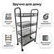 Стеллаж этажерка RIAS Four Layer Shelf на колесах 76x37x22 см Black (3_08400) 3_08400 фото 2