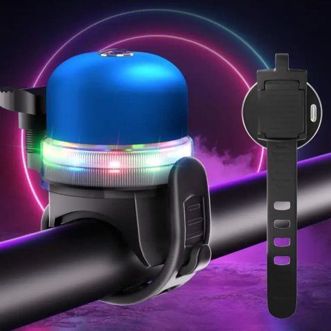 Велосипедний дзвінок Police PL-B19R акумуляторний з RGB підсвічуванням Type-C (7_02407) 7_02407 фото
