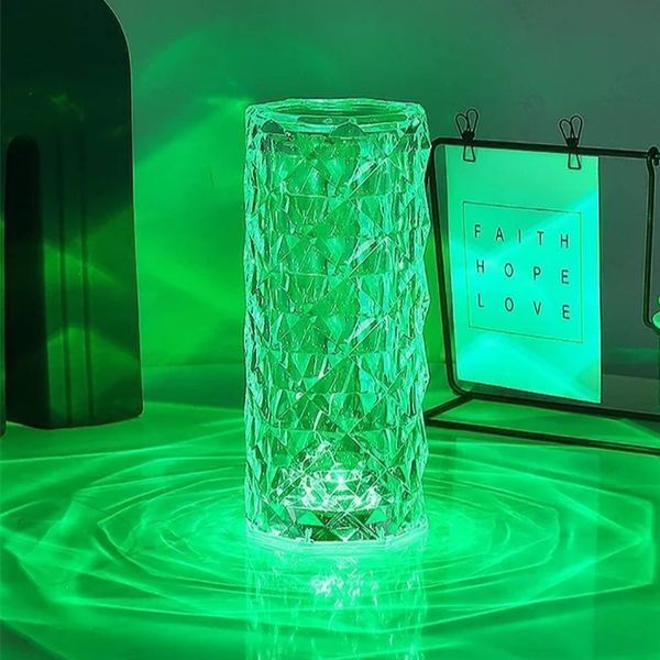 Настольная светодиодная кристаллическая лампа RIAS Rose Diamond RGB с пультом (3_04418) 3_04418 фото