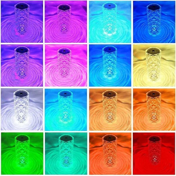 Настольная светодиодная кристаллическая лампа RIAS Rose Diamond RGB с пультом (3_04418) 3_04418 фото