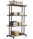 Етажерка металева RIAS Clothes Drying Rack 8041 на коліщатках 4 яруси 155x80x40 см Black (3_08401) 3_08401 фото 2