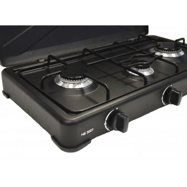 Газовая плита настольная NURGAZ NG-3007 3 конфорки 4800W Black (3_05961) 3_05961 фото