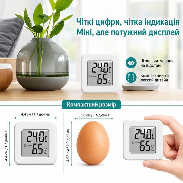 Термометр-гігрометр цифровий RIAS ST-17 з LCD-дисплеєм White (3_08520) 3_08520 фото