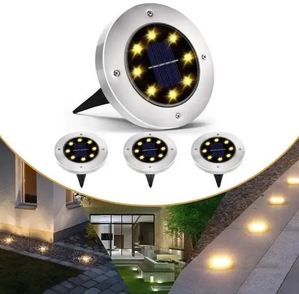 Набір вуличних світильників RIAS Solar LED для доріжок 8 LED IP65 4 шт Black (3_08031) 3_08031 фото