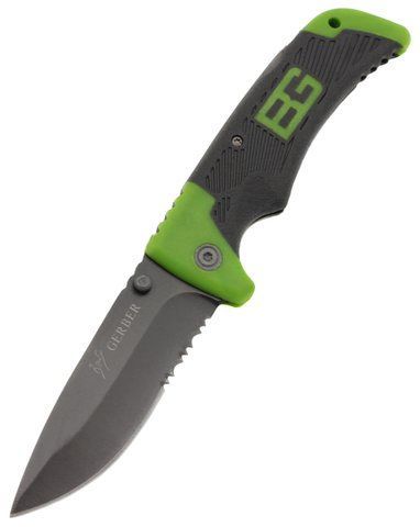 Тактический складной нож Gerbfr BG U4-4 с cеррейтором 19см Black-Green (7_00236) 7_00236 фото
