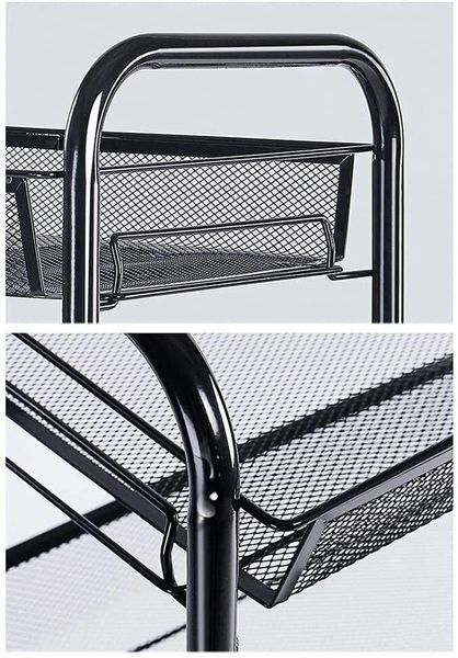 Стелаж етажерка на колесах RIAS Three Layer Shelf 3 яруси 63.5x43.5x25 см Black (3_08403) 3_08403 фото
