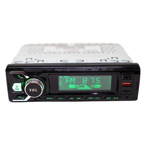 Автомагнітола Boschmann BM-3180 ISO 1din RGB MP3+FM+2xUSB+microSD+AUX+Bluetooth з пультом ДУ 4х100W (3_06819) 3_06819 фото