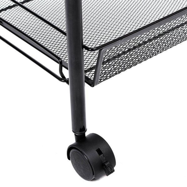 Стелаж етажерка на колесах RIAS Three Layer Shelf 3 яруси 63.5x43.5x25 см Black (3_08403) 3_08403 фото