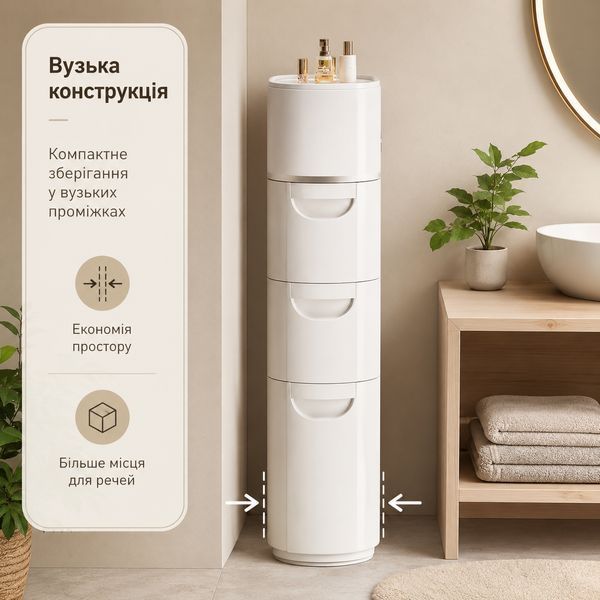 Шкаф-органайзер напольный RIAS BR-04 с держателем для бумаги 78.5x41x17.5 см White (3_08621) 3_08621 фото