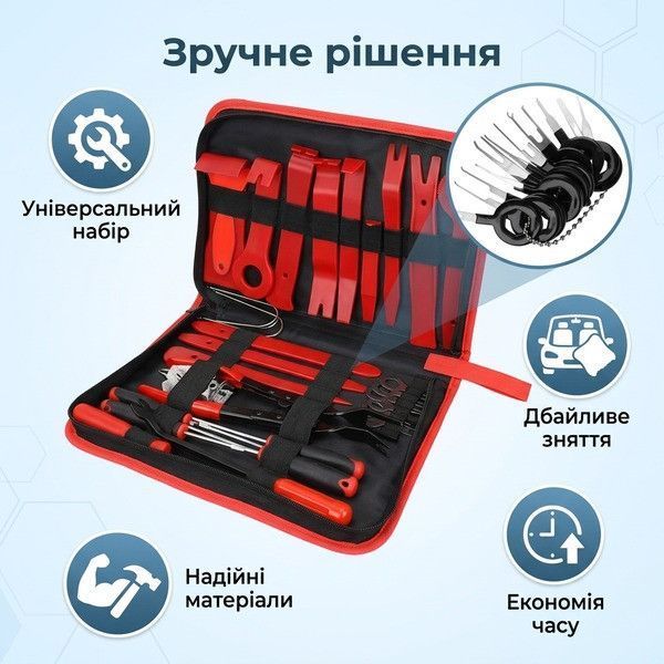 Набор инструментов RIAS для снятия обшивки салона 40 предметов Red (3_08261) 3_08261 фото