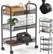 Стелаж етажерка на колесах RIAS Three Layer Shelf 3 яруси 63.5x43.5x25 см Black (3_08403) 3_08403 фото 9