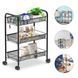 Стелаж етажерка на колесах RIAS Three Layer Shelf 3 яруси 63.5x43.5x25 см Black (3_08403) 3_08403 фото 6