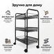 Стелаж етажерка на колесах RIAS Three Layer Shelf 3 яруси 63.5x43.5x25 см Black (3_08403) 3_08403 фото 3