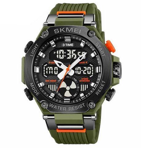 Наручний годинник Skmei 2223AG з підсвіткою та календарем Army Green (7_02990) 7_02990 фото