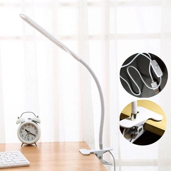 Настольная светодиодная лампа RIAS 206 USB на прищепке 24 LED White (7_01390) 7_01390 фото