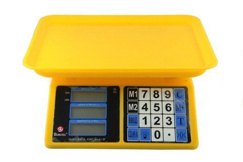 Весы торговые Domotec MS-266 со счетчиком цены 40кг Yellow (2_007789) 2_007789 фото