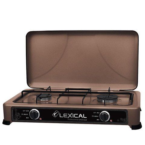 Газова плита настільна Lexical LGS-2812-5 на 2 конфорки Brown (2_009474) 2_009474 фото