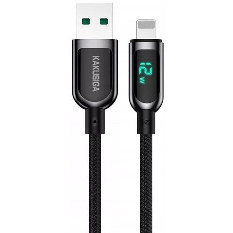 Кабель синхронизации Kakusiga KSC-599 Save Series USB - Lightning с дисплеем 5А 1.2 м Black (3_02854) 3_02854 фото