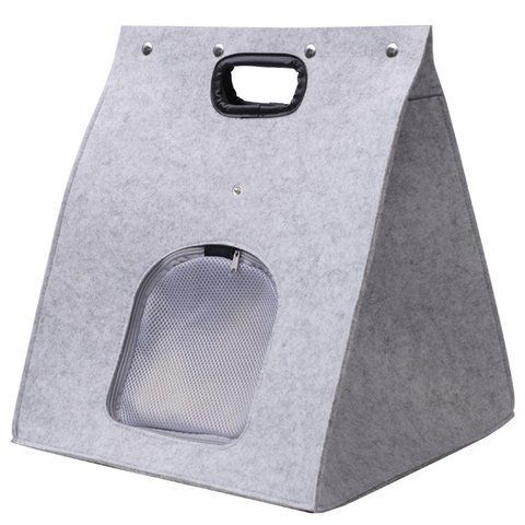 Домик-переноска-лежанка для домашних питомцев RIAS CP-420 из фетра 42x40x40см Grey (3_07083) 3_07083 фото