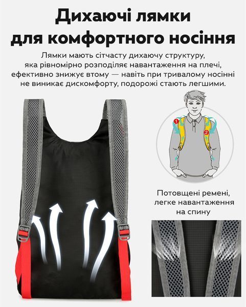 Рюкзак тканинний Vanaheimr 10L з чохлом для зберігання Black (3_07039) 3_07039 фото