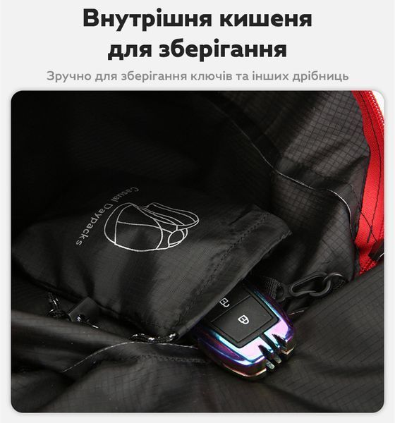 Рюкзак тканинний Vanaheimr 10L з чохлом для зберігання Black (3_07039) 3_07039 фото