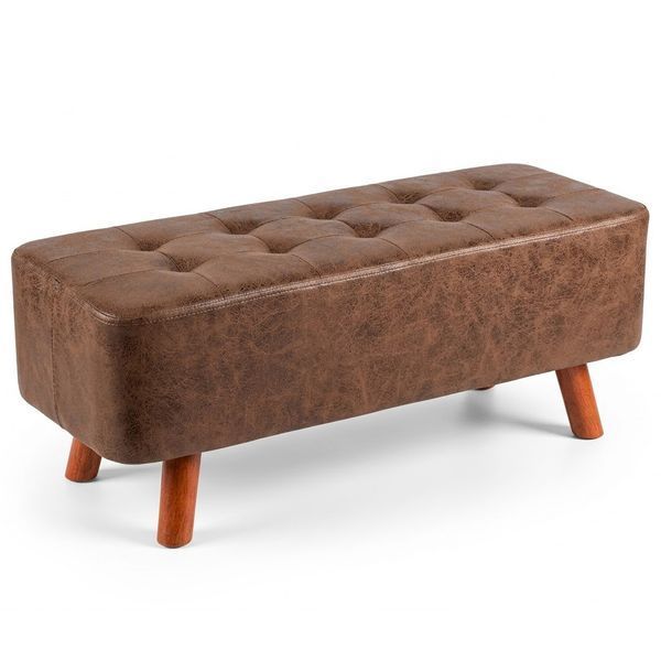 Лавка-пуф RIAS N119 с мягким сиденьем и деревянными ножками 80&times;30&times;36 см Brown (3_08168) 3_08168 фото