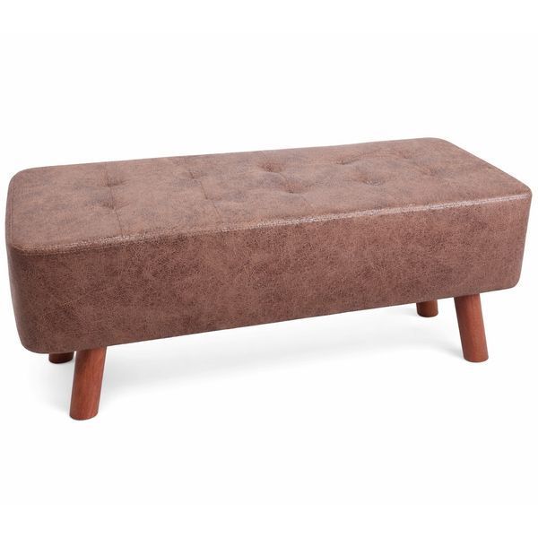 Лавка-пуф RIAS N119 с мягким сиденьем и деревянными ножками 80&times;30&times;36 см Brown (3_08168) 3_08168 фото