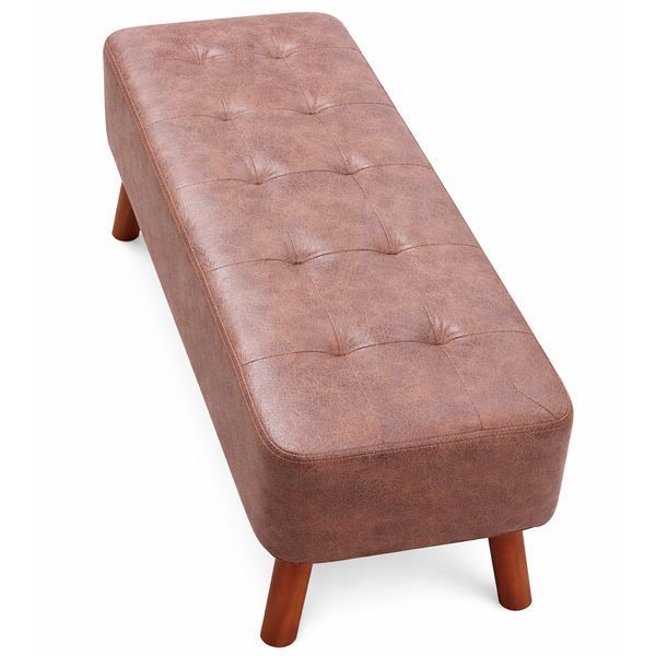 Лавка-пуф RIAS N119 с мягким сиденьем и деревянными ножками 80&times;30&times;36 см Brown (3_08168) 3_08168 фото