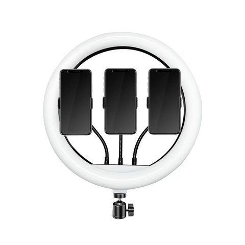 Кольцевая светодиодная LED лампа RIAS YQ-460B 45см на 3 держателя с пультом ДУ (4_00545) 4_00545 фото